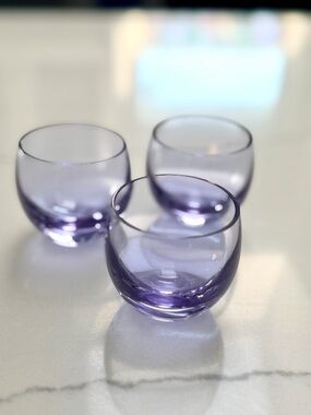 Moser Set of 3 Purple Glass spirit glasses